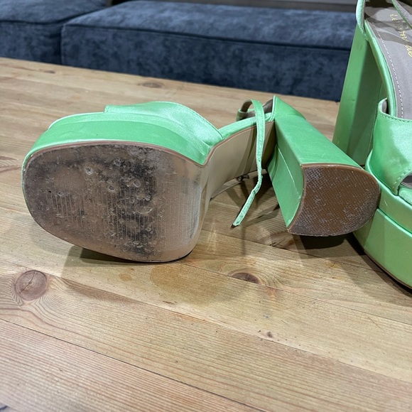 Bright Lime Green platforms from Lulus. Size 7. - Picture 4 of 4